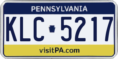 PA license plate KLC5217