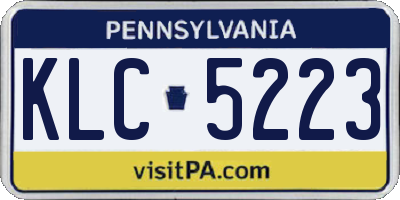 PA license plate KLC5223