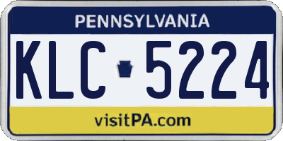 PA license plate KLC5224