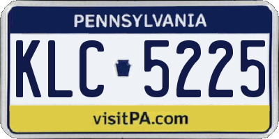 PA license plate KLC5225