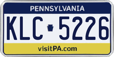 PA license plate KLC5226