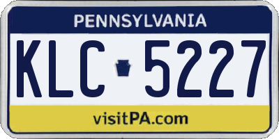 PA license plate KLC5227