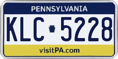 PA license plate KLC5228