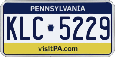 PA license plate KLC5229