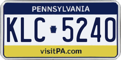 PA license plate KLC5240