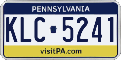 PA license plate KLC5241