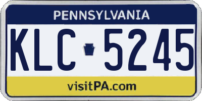 PA license plate KLC5245