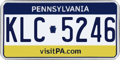 PA license plate KLC5246