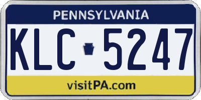 PA license plate KLC5247