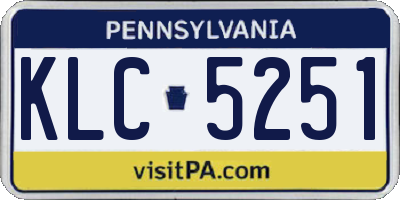 PA license plate KLC5251