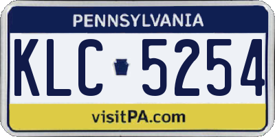 PA license plate KLC5254