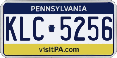PA license plate KLC5256