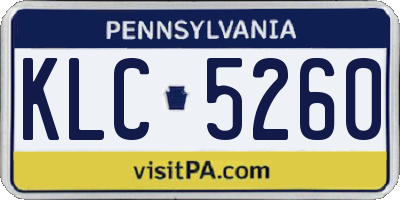PA license plate KLC5260