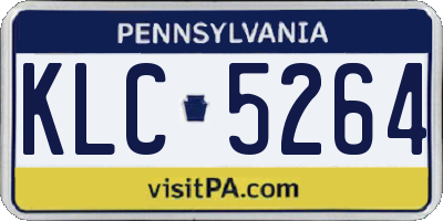 PA license plate KLC5264