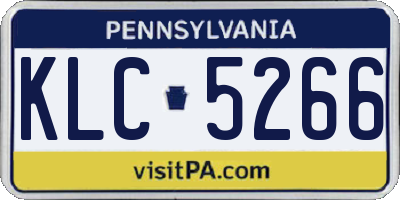 PA license plate KLC5266