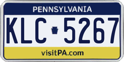 PA license plate KLC5267