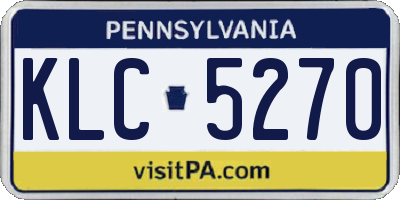 PA license plate KLC5270