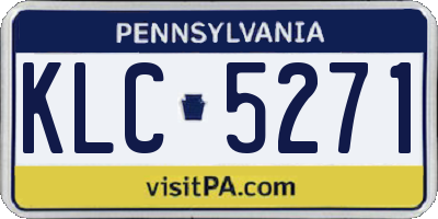 PA license plate KLC5271