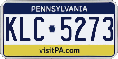 PA license plate KLC5273