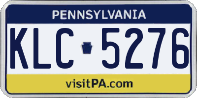 PA license plate KLC5276