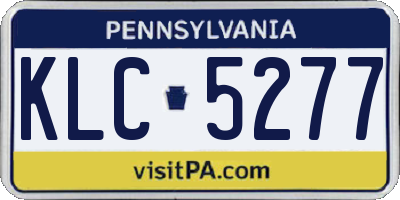 PA license plate KLC5277