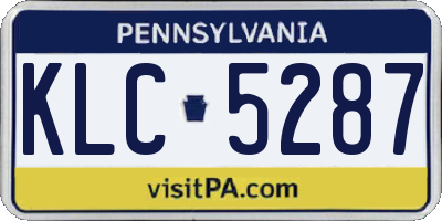 PA license plate KLC5287