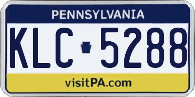 PA license plate KLC5288