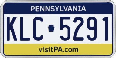 PA license plate KLC5291