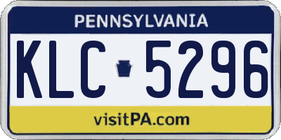 PA license plate KLC5296