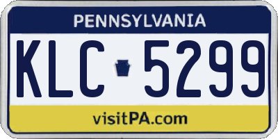PA license plate KLC5299