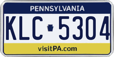PA license plate KLC5304