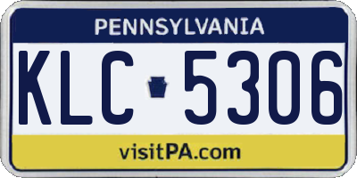 PA license plate KLC5306