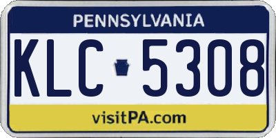 PA license plate KLC5308
