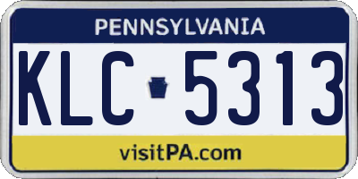 PA license plate KLC5313