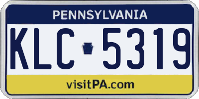 PA license plate KLC5319