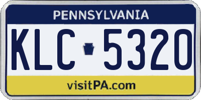 PA license plate KLC5320
