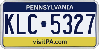PA license plate KLC5327
