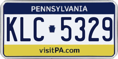 PA license plate KLC5329