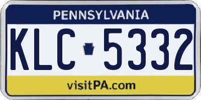 PA license plate KLC5332