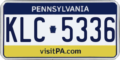 PA license plate KLC5336