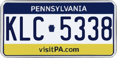 PA license plate KLC5338