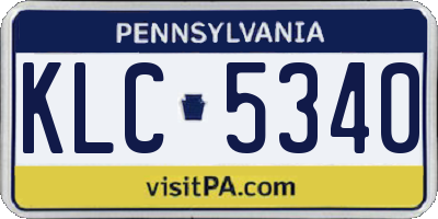 PA license plate KLC5340