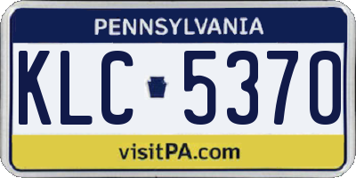 PA license plate KLC5370