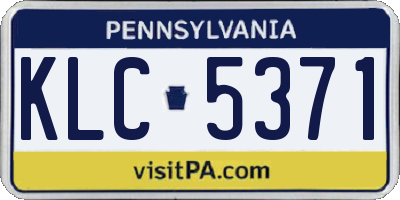 PA license plate KLC5371