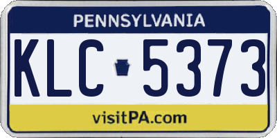 PA license plate KLC5373