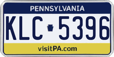 PA license plate KLC5396