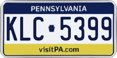 PA license plate KLC5399
