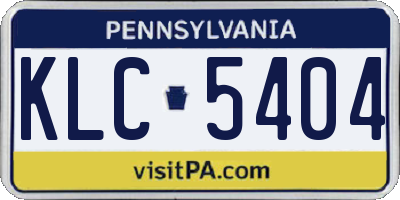 PA license plate KLC5404