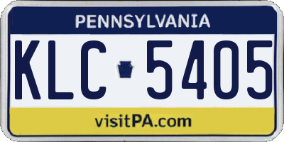 PA license plate KLC5405