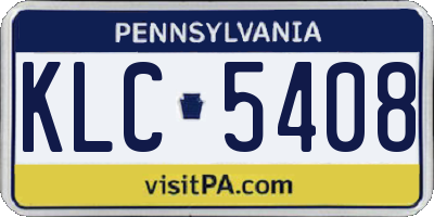 PA license plate KLC5408